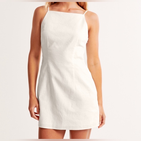 Abercrombie & Fitch Dresses & Skirts - Abercrombie & Fitch High-Neck Strappy Mini Dress Cream
